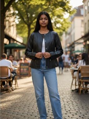 🎇🎆3for$9 Women’s faux Black Leather Jacket- XS
